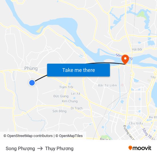 Song Phượng to Thụy Phương map