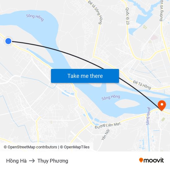 Hồng Hà to Thụy Phương map