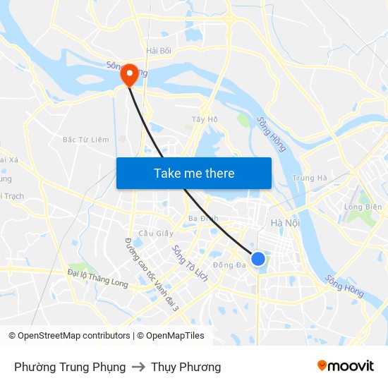 Phường Trung Phụng to Thụy Phương map