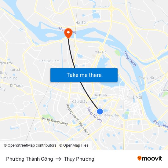 Phường Thành Công to Thụy Phương map