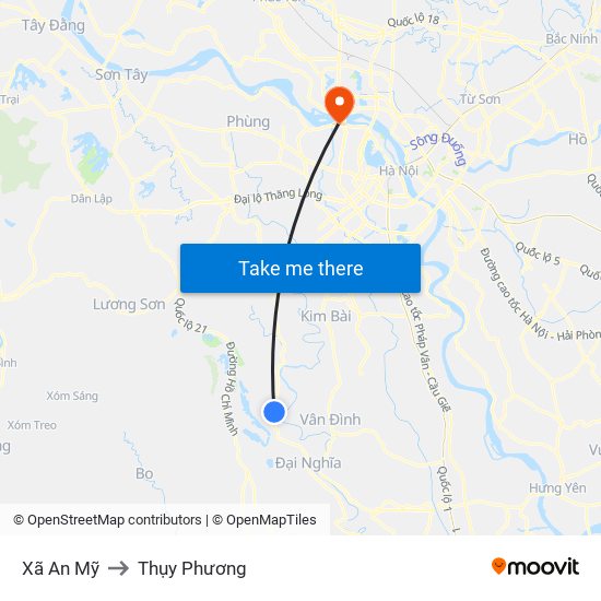 Xã An Mỹ to Thụy Phương map