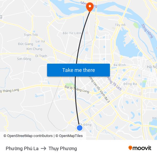 Phường Phú La to Thụy Phương map