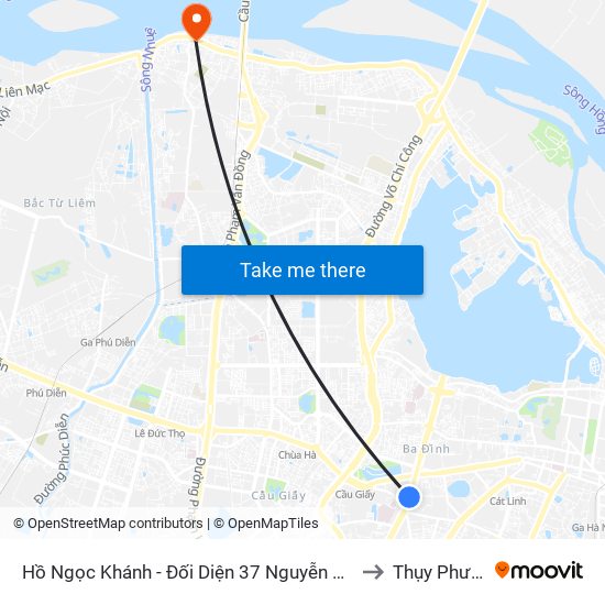 Hồ Ngọc Khánh - Đối Diện 37 Nguyễn Chí Thanh to Thụy Phương map