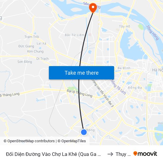 Đối Diện Đường Vào Chợ La Khê (Qua Ga Metro La Khê) - 405 Quang Trung (Hà Đông) to Thụy Phương map