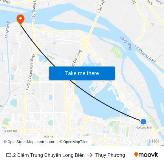 E3.2 Điểm Trung Chuyển Long Biên to Thụy Phương map