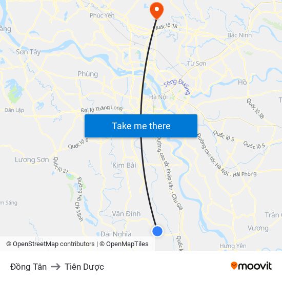 Đồng Tân to Tiên Dược map
