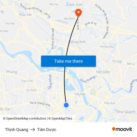 Thịnh Quang to Tiên Dược map