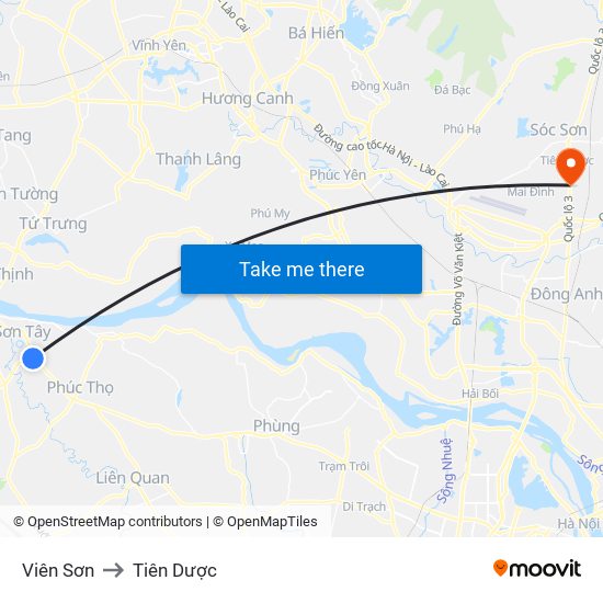 Viên Sơn to Tiên Dược map