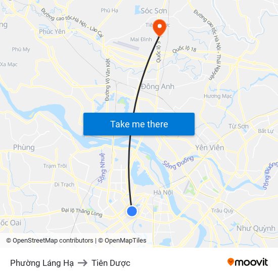 Phường Láng Hạ to Tiên Dược map