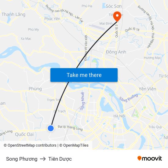 Song Phương to Tiên Dược map