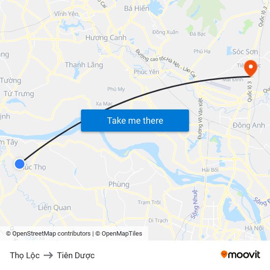 Thọ Lộc to Tiên Dược map