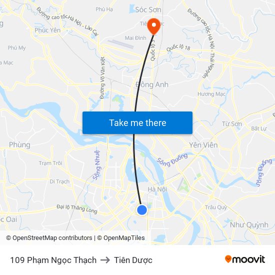 109 Phạm Ngọc Thạch to Tiên Dược map