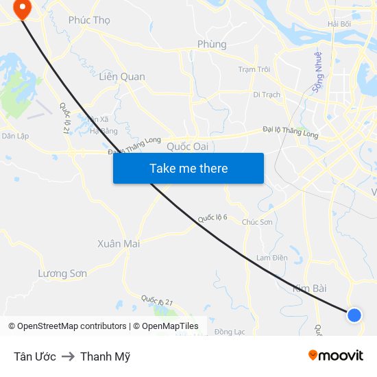 Tân Ước to Thanh Mỹ map