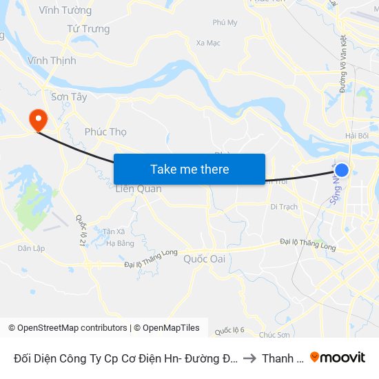 Đối Diện Công Ty Cp Cơ Điện Hn- Đường Đức Thắng to Thanh Mỹ map