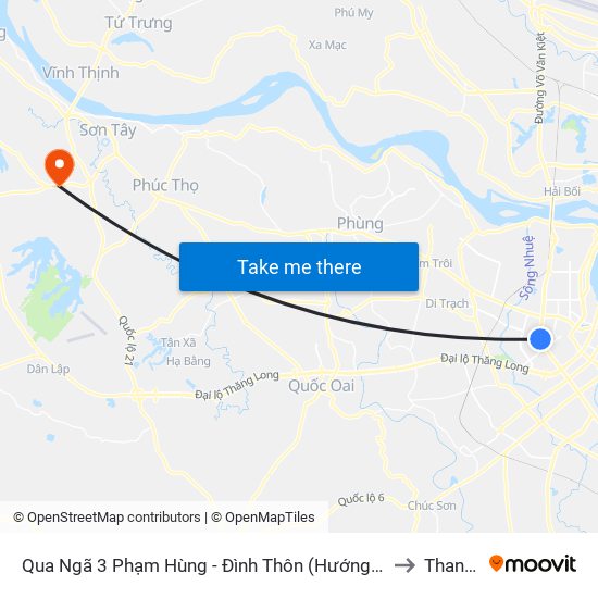 Qua Ngã 3 Phạm Hùng - Đình Thôn (Hướng Đi Phạm Văn Đồng) to Thanh Mỹ map