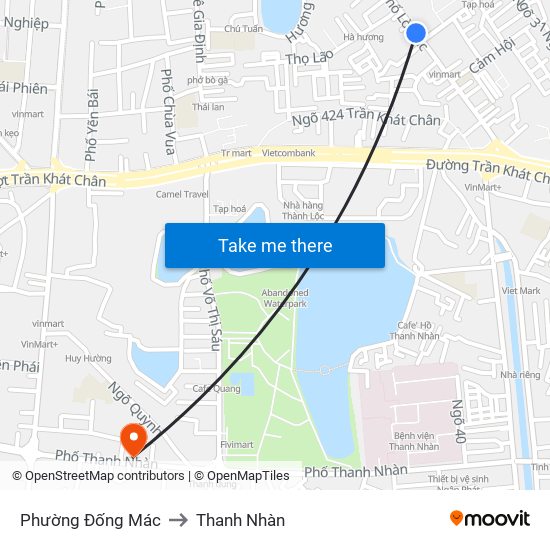Phường Đống Mác to Thanh Nhàn map