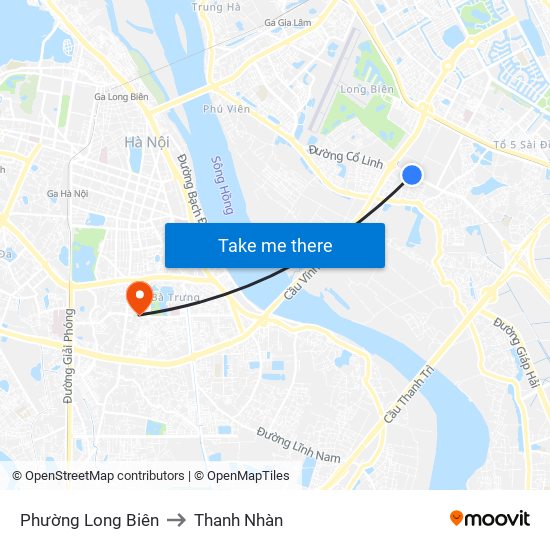 Phường Long Biên to Thanh Nhàn map