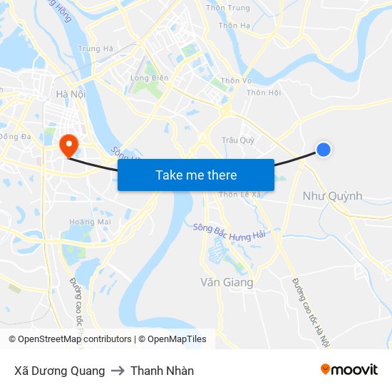 Xã Dương Quang to Thanh Nhàn map