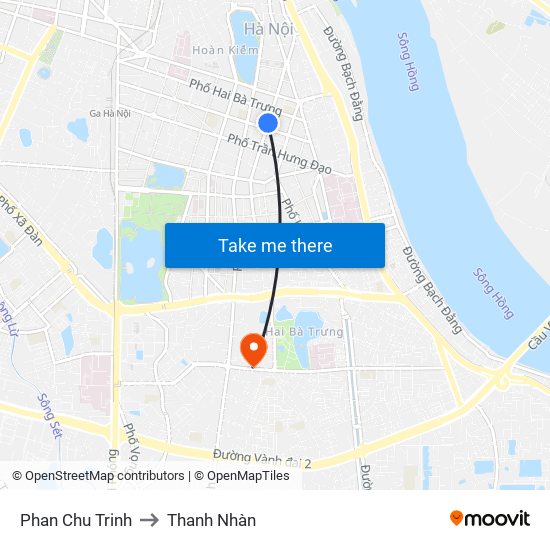 Phan Chu Trinh to Thanh Nhàn map