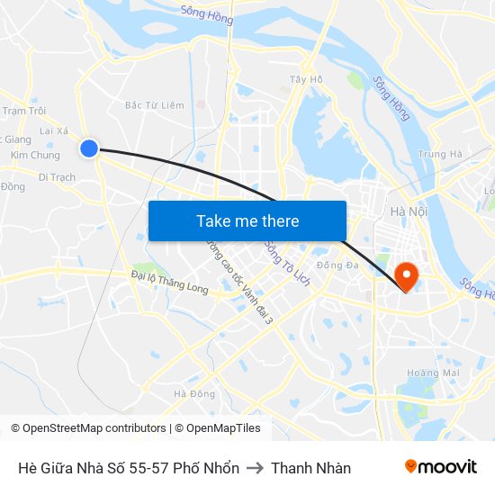 Hè Giữa Nhà Số 55-57 Phố Nhổn to Thanh Nhàn map