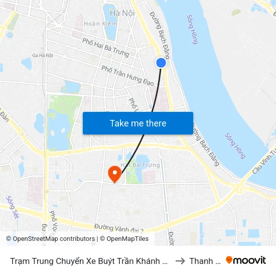 Trạm Trung Chuyển Xe Buýt Trần Khánh Dư (Khu Đón Khách) to Thanh Nhàn map