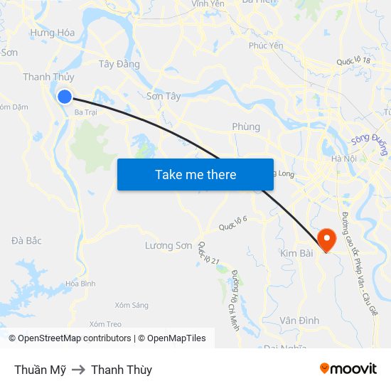 Thuần Mỹ to Thanh Thùy map