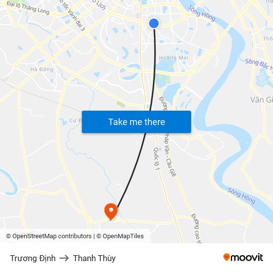Trương Định to Thanh Thùy map