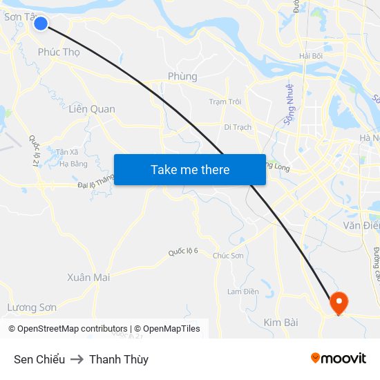 Sen Chiểu to Thanh Thùy map