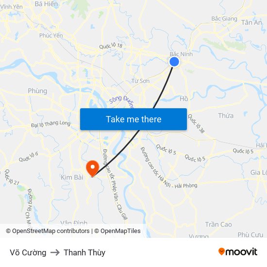 Võ Cường to Thanh Thùy map