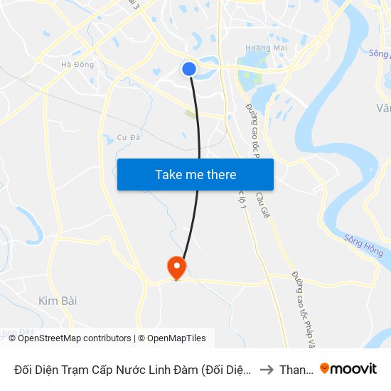 Đối Diện Trạm Cấp Nước Linh Đàm (Đối Diện Chung Cư Hh1c) - Nguyễn Hữu Thọ to Thanh Thùy map