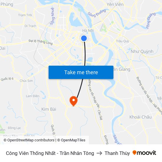 Công Viên Thống Nhất - Trần Nhân Tông to Thanh Thùy map