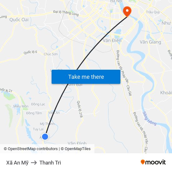 Xã An Mỹ to Thanh Trì map