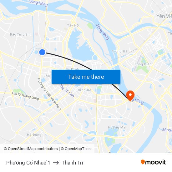 Phường Cổ Nhuế 1 to Thanh Trì map