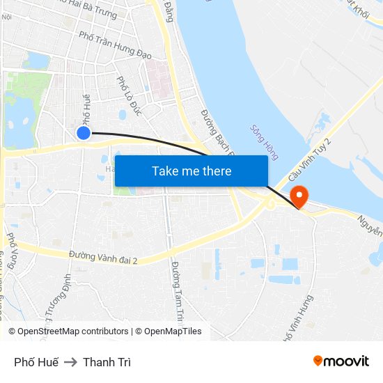 Phố Huế to Thanh Trì map
