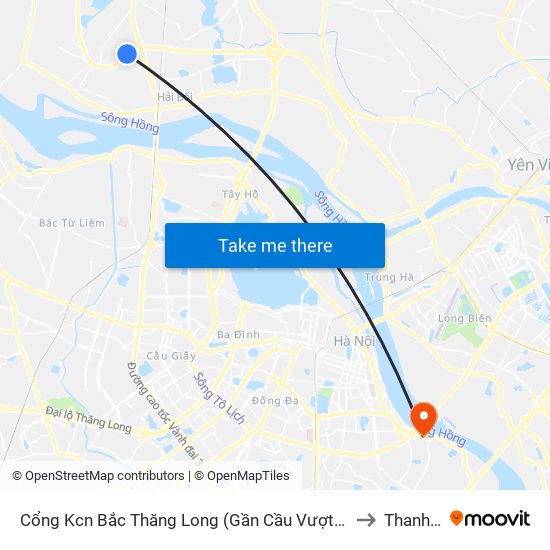 Cổng Kcn Bắc Thăng Long (Gần Cầu Vượt Bộ Hành) to Thanh Trì map