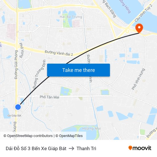 Dải Đỗ Số 3 Bến Xe Giáp Bát to Thanh Trì map