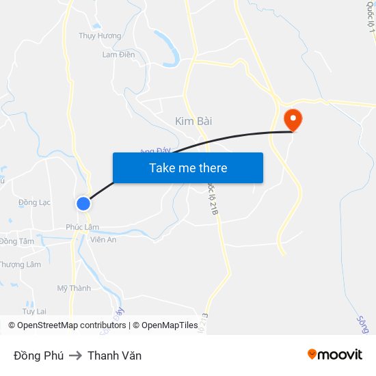 Đồng Phú to Thanh Văn map
