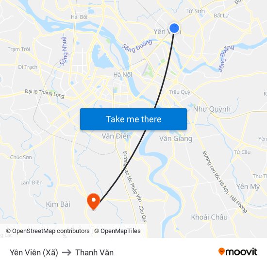 Yên Viên (Xã) to Thanh Văn map