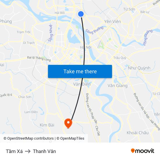 Tầm Xá to Thanh Văn map