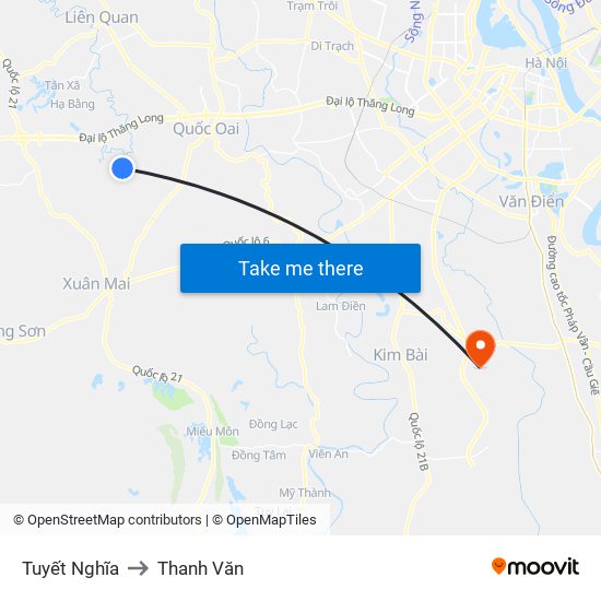 Tuyết Nghĩa to Thanh Văn map