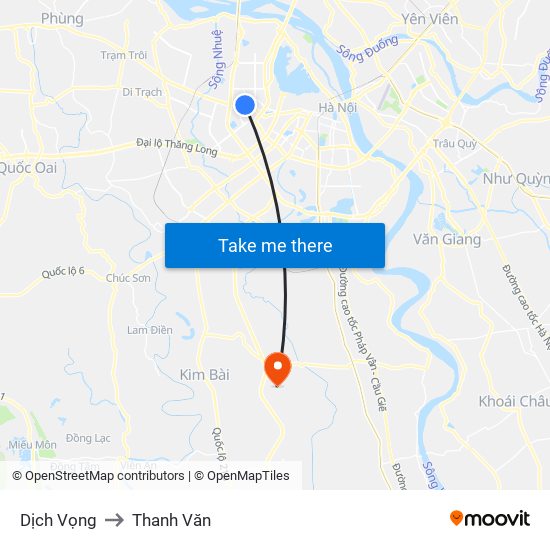 Dịch Vọng to Thanh Văn map