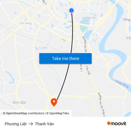 Phương Liệt to Thanh Văn map