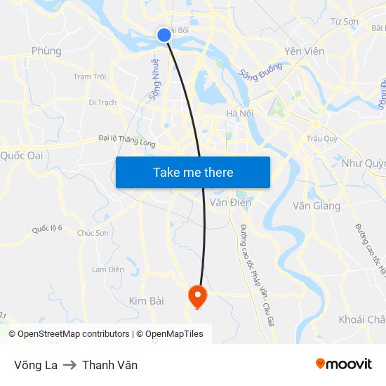 Võng La to Thanh Văn map