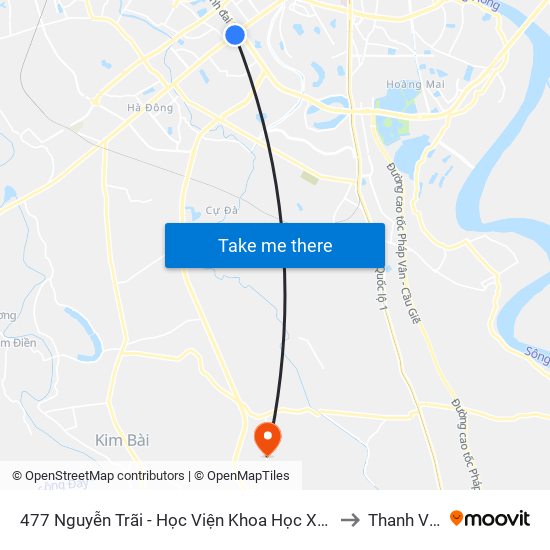 477 Nguyễn Trãi - Học Viện Khoa Học Xã Hội to Thanh Văn map