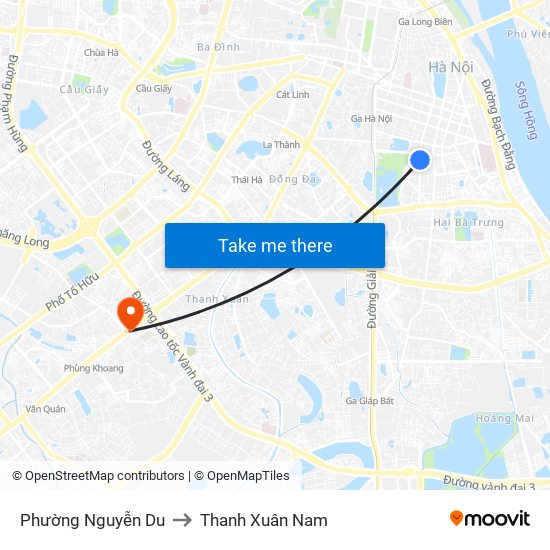 Phường Nguyễn Du to Thanh Xuân Nam map