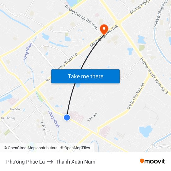 Phường Phúc La to Thanh Xuân Nam map