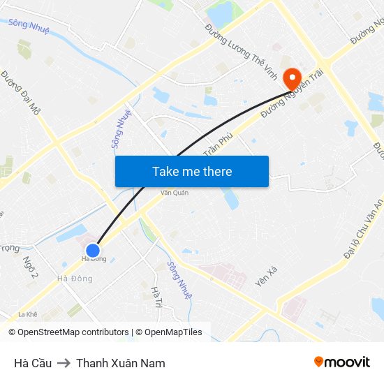 Hà Cầu to Thanh Xuân Nam map