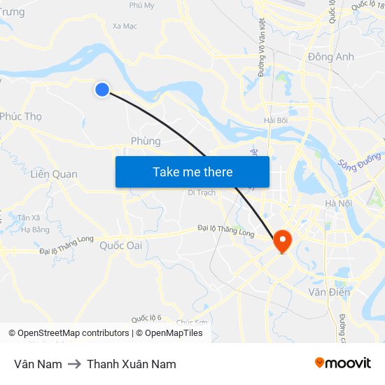 Vân Nam to Thanh Xuân Nam map