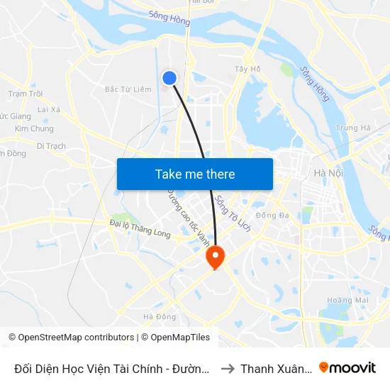 Đối Diện Học Viện Tài Chính - Đường Đức Thắng to Thanh Xuân Nam map