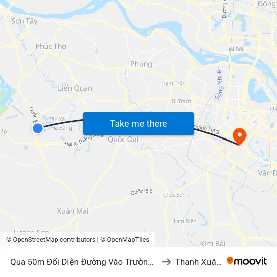Qua 50m Đối Diện Đường Vào Trường Đh Fpt, Hòa Lạc to Thanh Xuân Nam map